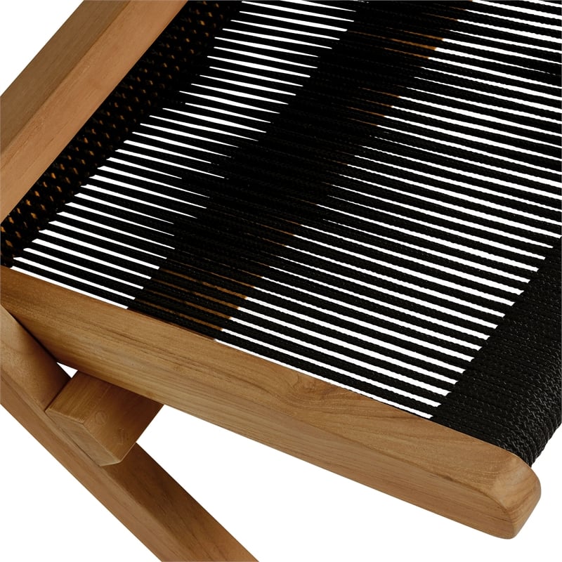 Vienna Folding Accent Lounge Chair in Natural Black