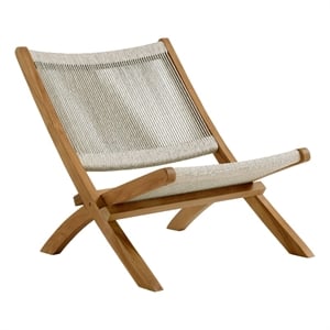 Vienna Folding Accent Lounge Chair in Natural Natural