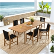 Vienna 7-Piece Dining Set with Armless Chairs in Natural Black