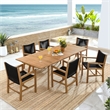 Vienna 7-Piece Dining Set with Armchairs in Natural Black