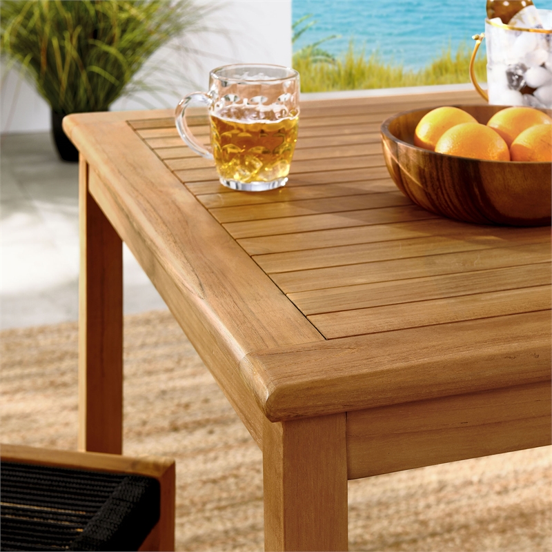 Vienna 3-Piece Dining Set with Armless Chiars in Natural Black