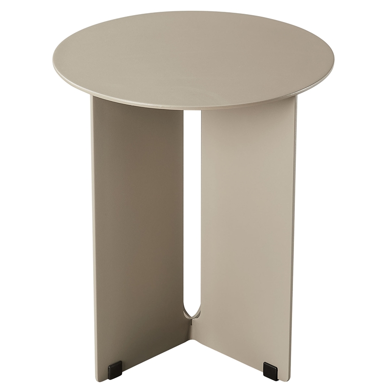Modway Tecton Powder-Coated Aluminum Patio End Table in Khaki