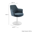 Lippa Swivel Dining Armchair in White Cadet Blue