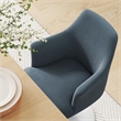 Lippa Swivel Dining Armchair in White Cadet Blue