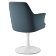 Lippa Swivel Dining Armchair in White Cadet Blue