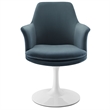 Lippa Swivel Dining Armchair in White Cadet Blue