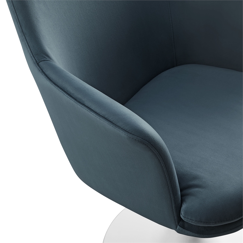 Lippa Swivel Dining Armchair in White Cadet Blue