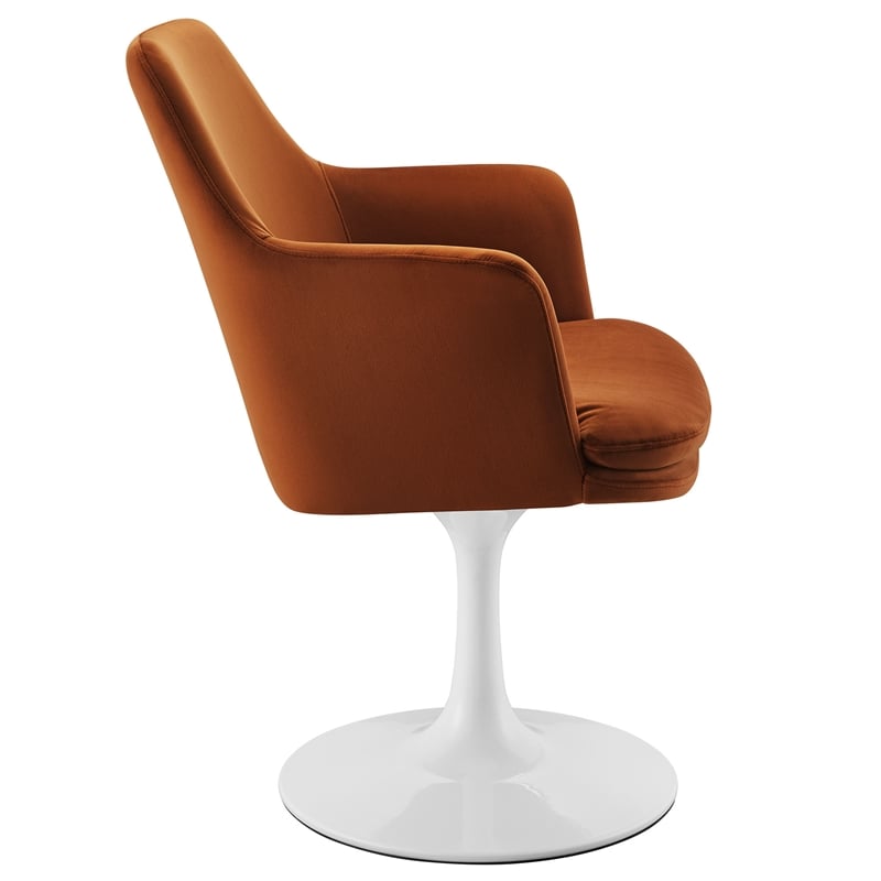 Lippa Swivel Dining Armchair in White Rust