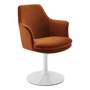 Lippa Swivel Dining Armchair in White Rust