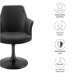 Modway Lippa Vegan Leather Upholstered Swivel Dining Armchair in Black Black