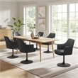 Modway Lippa Vegan Leather Upholstered Swivel Dining Armchair in Black Black