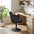 Modway Lippa Vegan Leather Upholstered Swivel Dining Armchair in Black Black