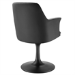 Modway Lippa Vegan Leather Upholstered Swivel Dining Armchair in Black Black