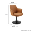 Lippa Swivel Dining Armchair in Black Tan