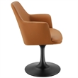 Lippa Swivel Dining Armchair in Black Tan