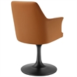 Lippa Swivel Dining Armchair in Black Tan
