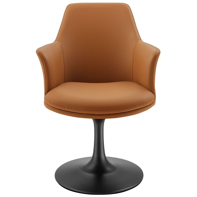 Lippa Swivel Dining Armchair in Black Tan