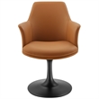 Lippa Swivel Dining Armchair in Black Tan
