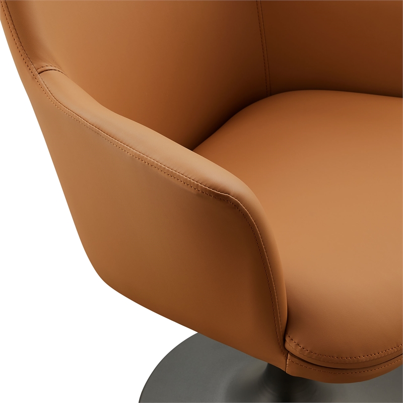 Lippa Swivel Dining Armchair in Black Tan
