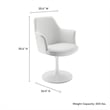 Modway Lippa Vegan Leather Upholstered Swivel Dining Armchair in White White