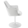 Modway Lippa Vegan Leather Upholstered Swivel Dining Armchair in White White