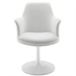 Modway Lippa Vegan Leather Upholstered Swivel Dining Armchair in White White