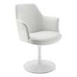Modway Lippa Vegan Leather Upholstered Swivel Dining Armchair in White White