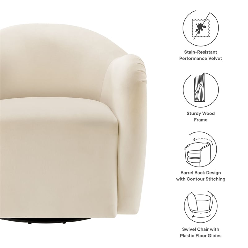Compose Swivel Armchair in Alabaster
