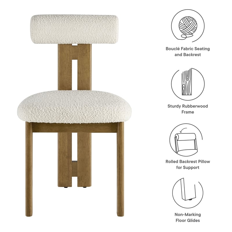 Torian Dining Chair Set of 2 in French Oak Ivory