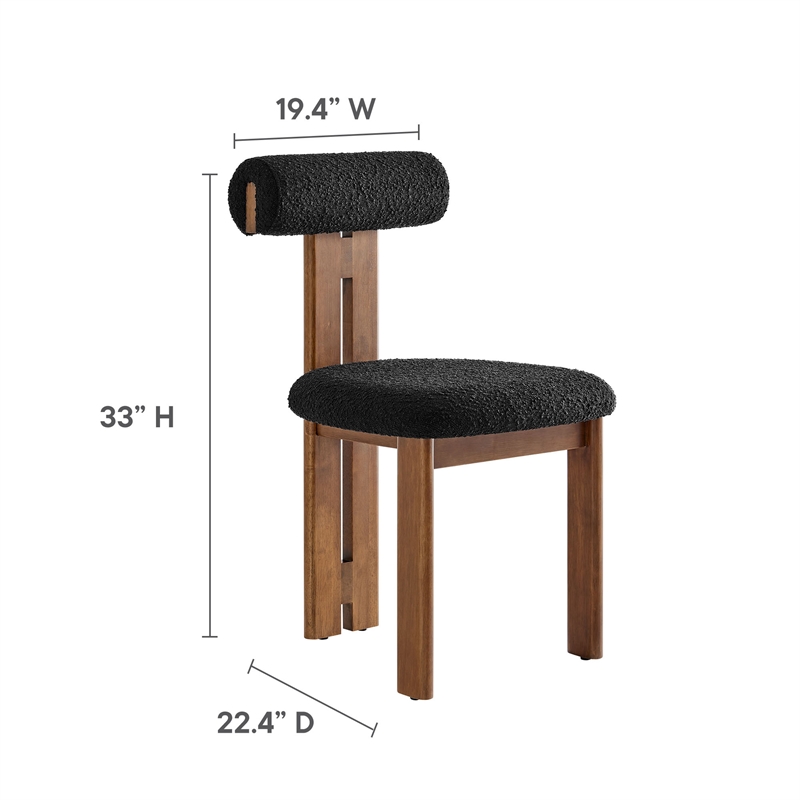 Torian Dining Chair Set of 2 in Walnut Black