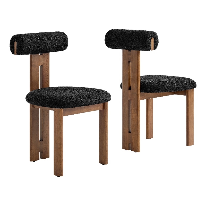 Torian Dining Chair Set of 2 in Walnut Black