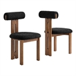 Torian Dining Chair Set of 2 in Walnut Black