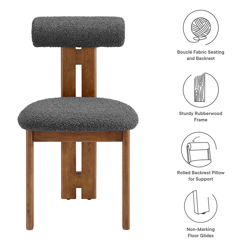 Torian Dining Chair Set of 2 in Walnut Charcoal