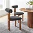 Torian Dining Chair Set of 2 in Walnut Charcoal