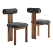 Torian Dining Chair Set of 2 in Walnut Charcoal