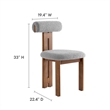 Torian Dining Chair Set of 2 in Walnut Light Gray