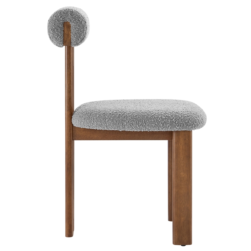 Torian Dining Chair Set of 2 in Walnut Light Gray