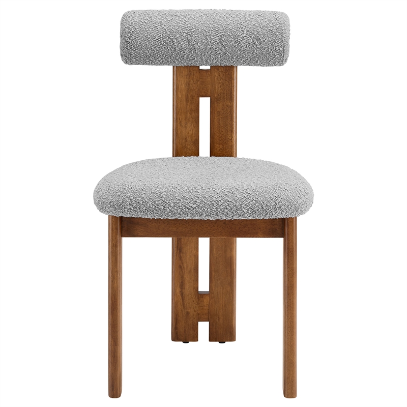 Torian Dining Chair Set of 2 in Walnut Light Gray