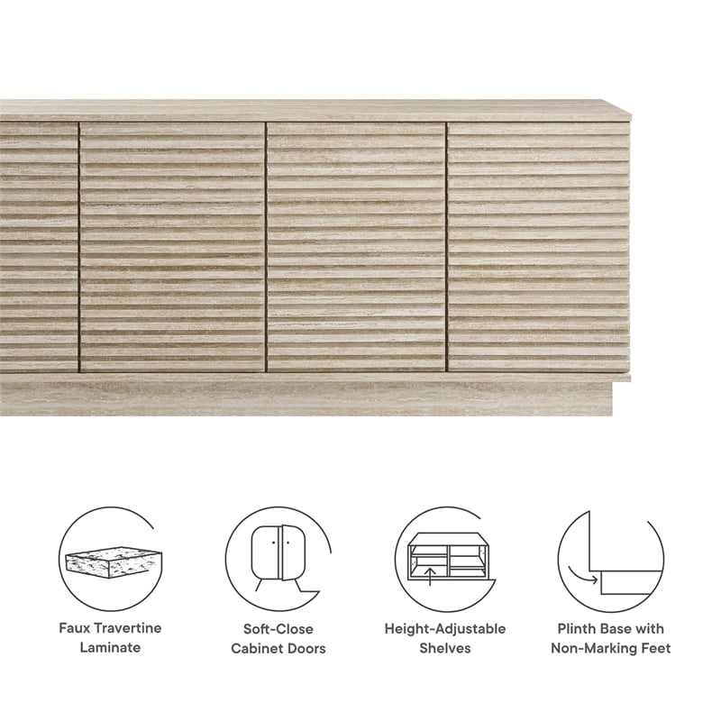 Render Sideboard Cabinet TV Stand in Travertine