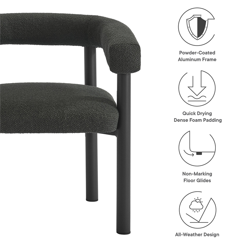 Nautica Dining Armchairs Set of 2 in Charcoal Graphite
