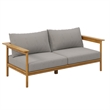 Modway Wren 4-Piece Teak Wood Patio Furniture Set in Natural Driftwood