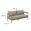 Modway Wren 4-Piece Teak Wood Patio Furniture Set in Natural Driftwood