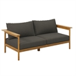 Modway Wren 4-Piece Solid Teak Wood Furniture Set in Natural Flint Gray