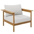 Modway Wren 4-Piece Solid Teak Wood Patio Set in Natural Sail