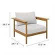 Modway Wren 4-Piece Solid Teak Wood Patio Set in Natural Sail