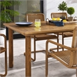 Abacus 7-Piece Dining Table Set with Rattan Armchairs in Natural Natural