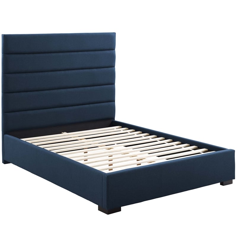 Genevieve King Platform Bed in Blue