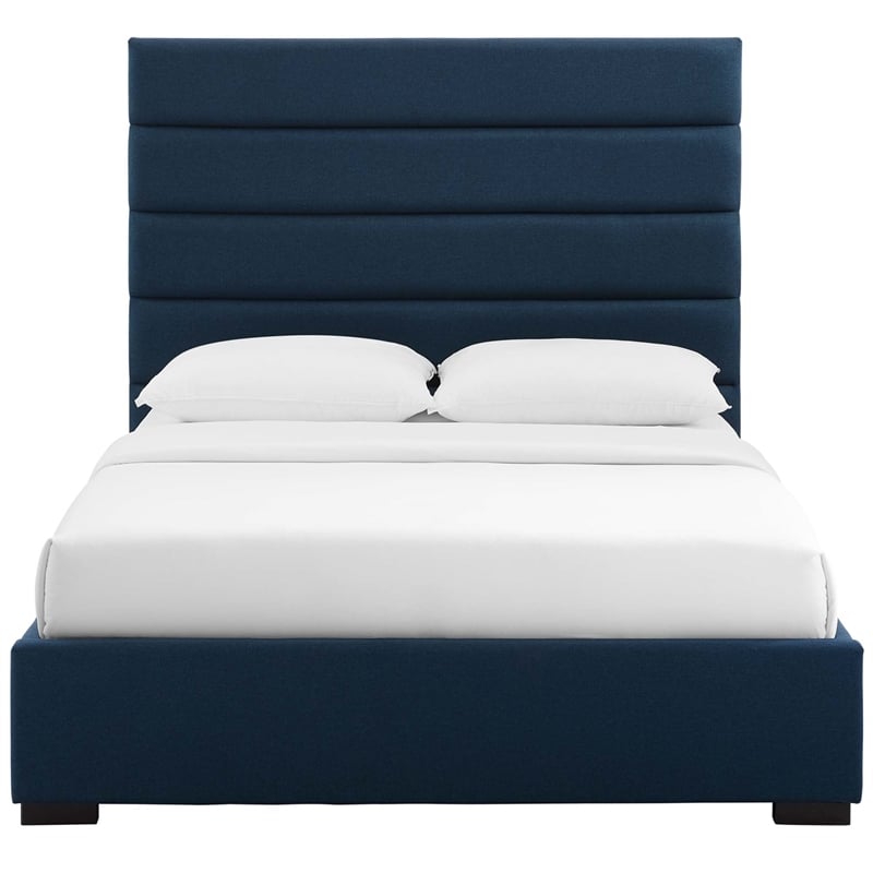 Genevieve King Platform Bed in Blue