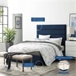Genevieve King Platform Bed in Blue