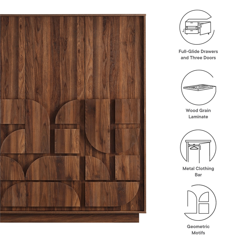 Bulwark Wardrobe Closet in Walnut